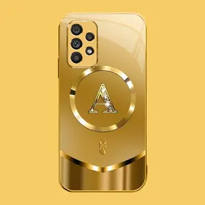 Suitable for [Galaxy A52 5g] high-end MagSafe phone case🥰，Luxury Gold 26 Initial phone Case Bling Monogram 952
