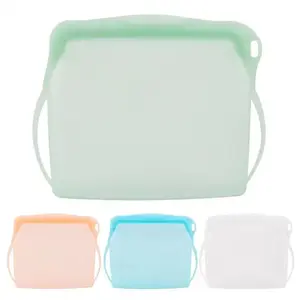Silicone Reusable Storage Bag Silicone Freezer Bags Food Pouches 1000ml Leakproof Food Storage Bags Stand Up Preservation Bag