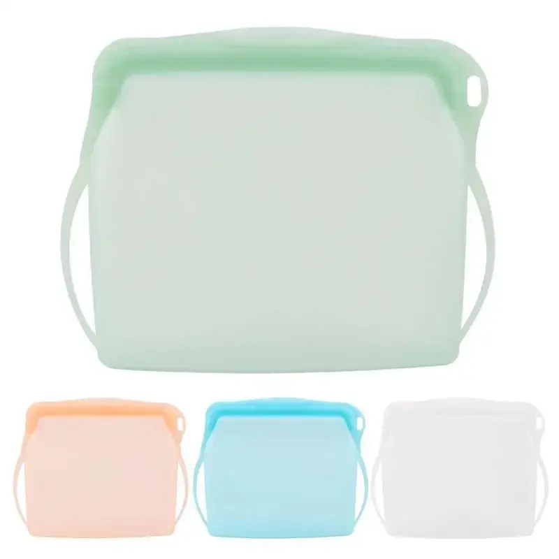 Silicone Reusable Storage Bag Silicone Freezer Bags Food Pouches 1000ml Leakproof Food Storage Bags Stand Up Preservation Bag