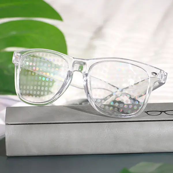 Rainbow Diffraction Glasses Clear Frame with Colorful Light Effect Stylish Fashion Eyewear for Men & Women Party Glasses Gifts Fashionable style glasses