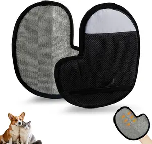 VANHEAWO Pet Hair Removal Glove Electrostatic Pet Hair Remover for Cats & Dogs Reusable Brush Static Grooming Mitt for Couch Furniture Carpet Car Seat Curtain Gentle Pet Hair Removal Gloves Large Size Breathable Portable Animal