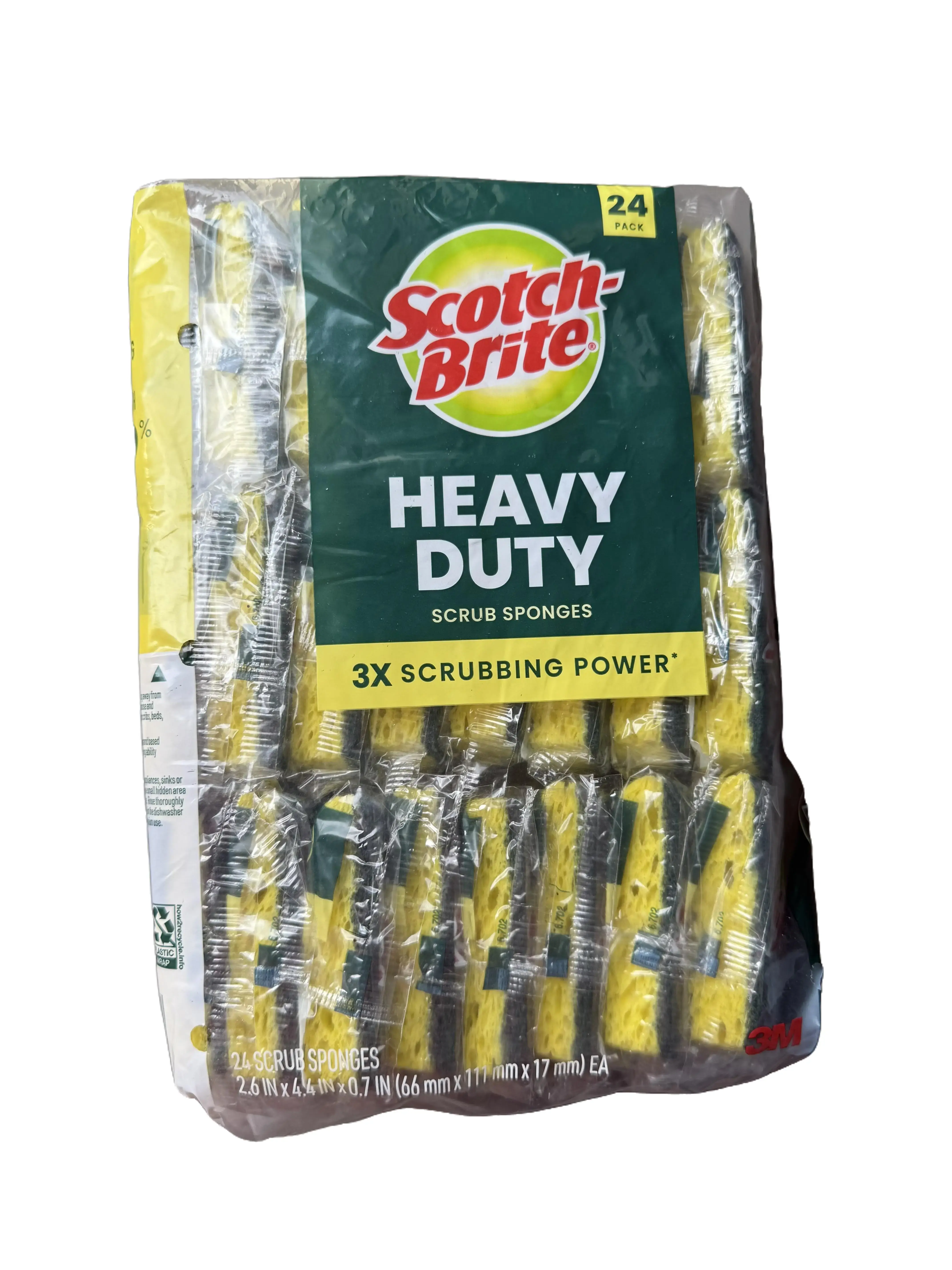 Scotch-Brite Scrub Sponges Heavy Duty Yellow 24 Count