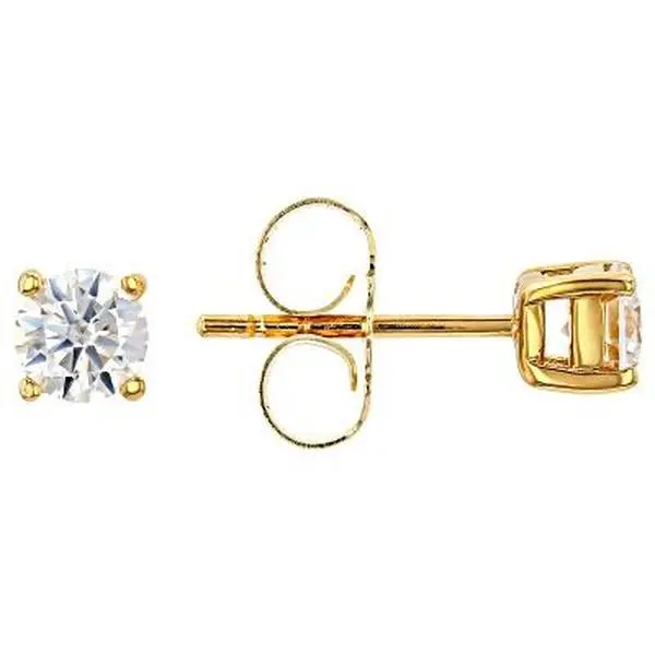 JTV Moissanite 14k Yellow Gold Over Sterling Silver Studs .66ctw DEW.
