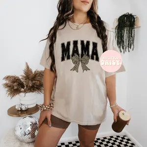 mama leopard print and bow shirt/sweatshirt mama leopard print and bow shirt/sweatshirt