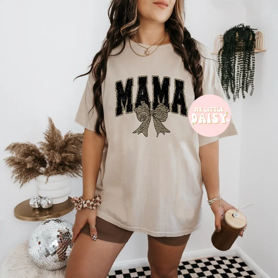 mama leopard print and bow shirt/sweatshirt mama leopard print and bow shirt/sweatshirt
