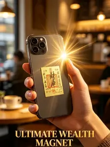 Money Attraction Lucky "Treasury" Sticker Card - Phone,Wallet,Computer,table Sticker card, Eastern Feng Shui Amulet for Positive Energy & Good Vibes Custom Holographic Cards attract Dollars friendship card protection encouragement gift