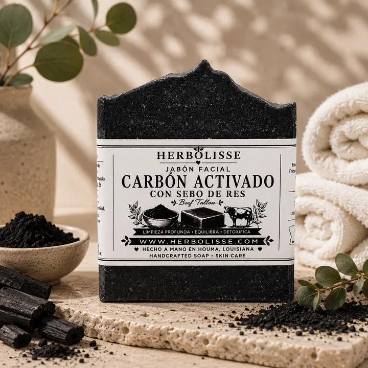 Activated Charcoal & Beef Tallow Facial Bar | Deep Cleansing • For Combination & Blemish-Prone Skin