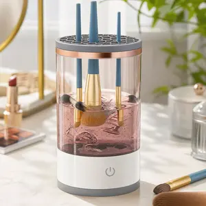 Large Capacity Electric Makeup Brush Cleaner,2 in 1 Automatic Cosmetic Brush Cleaning & Storage Device,Suitable for Various Makeup Brushes
