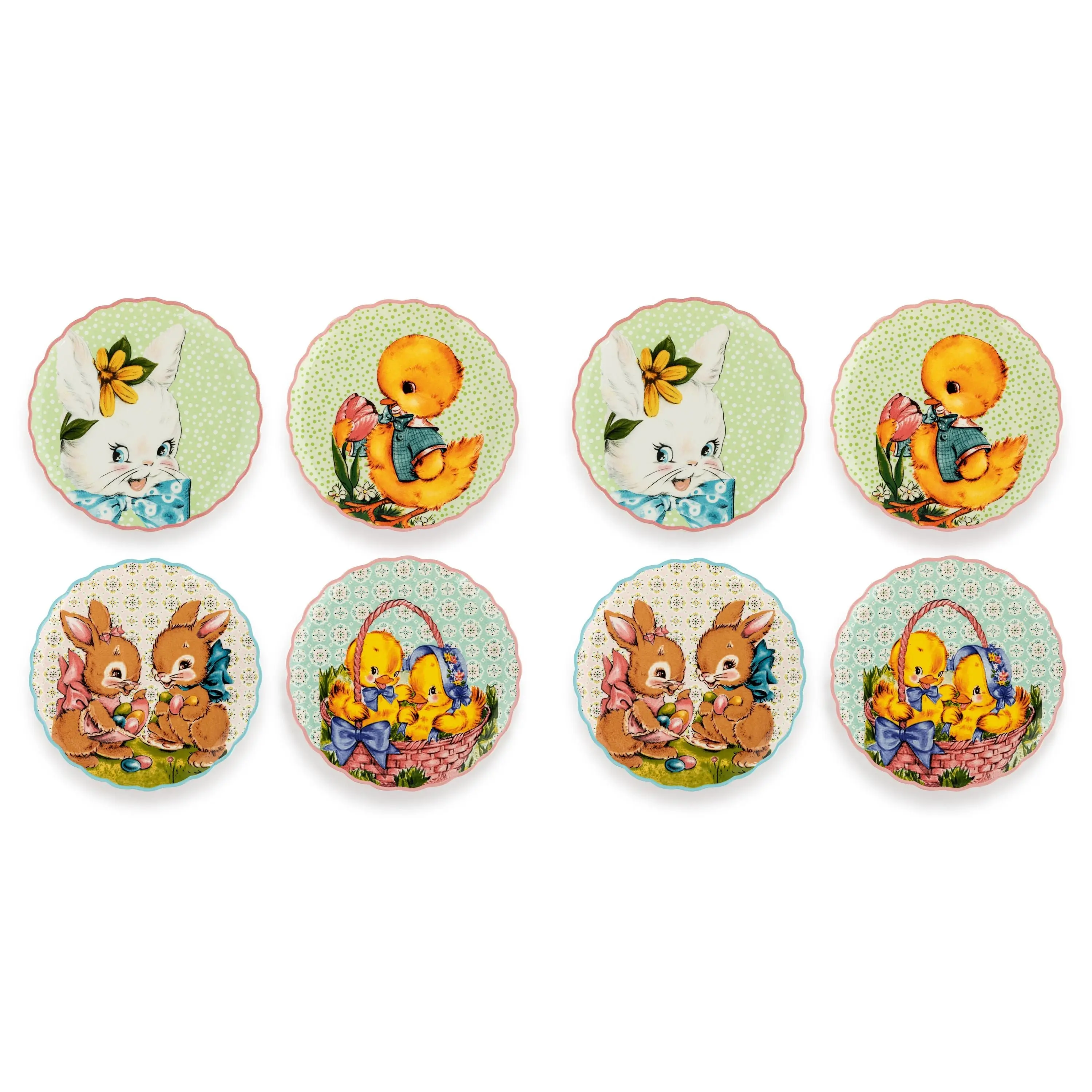 Mr. Cottontail Lightweight 8-in. Ceramic Easter Plates, Set of 8