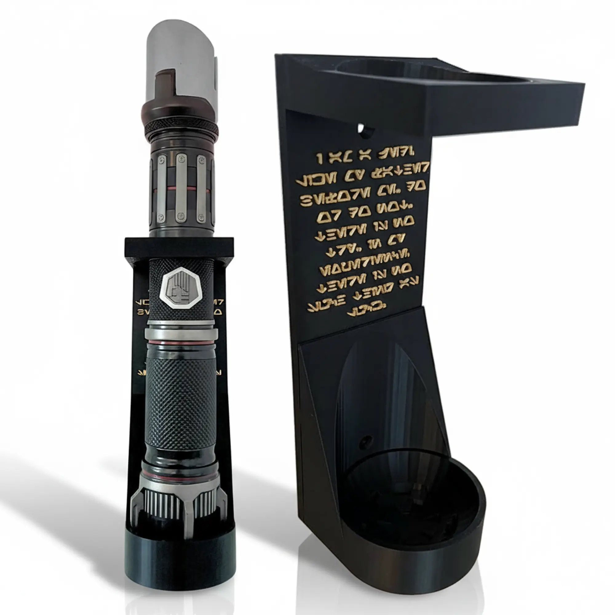 Vertical Saber Wall Mount Organizer | Pick Your Logo | Aurebesh Inscription | 3D Printed | Hardware Included | Wall Mountable | Space Saver Organizer | Storage Accessories