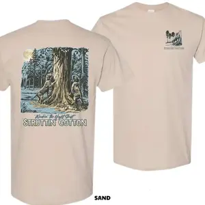 Men's Coon Hunting Short Sleeve Round Neck T-Shirt - 'Workin’ the Night Shift' Hound Dog Graphic, Classic Casual Soft Cotton Top, Southern Outdoor Style, Perfect Gift for Hunters - KitchenEra