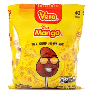 Vero Mango Chili Coated Lollipops Candy - 40 pieces Mexican Candy