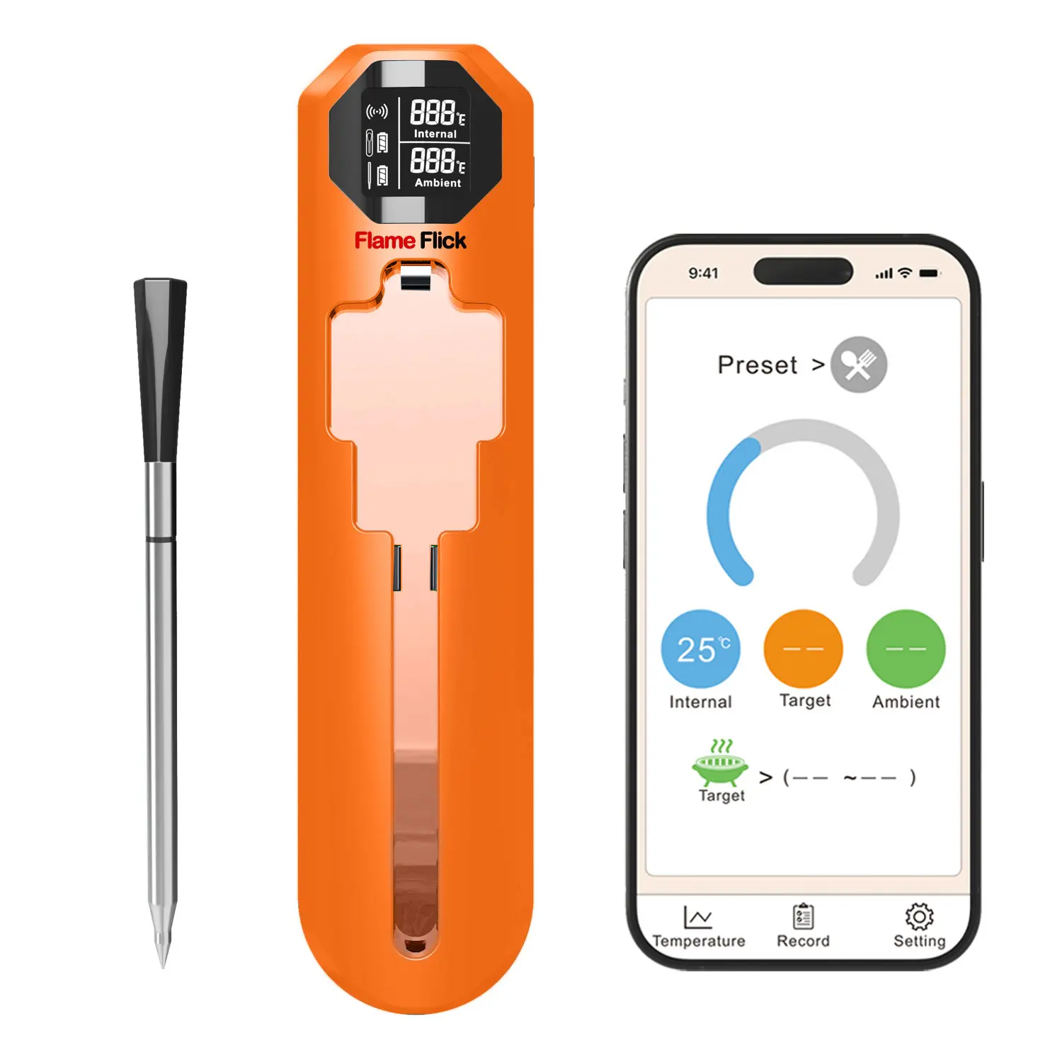 True Wireless Meat Thermometer (820ft Range) - Perfect Steak Every Time! Dual Sensors & Smart App Control for BBQ