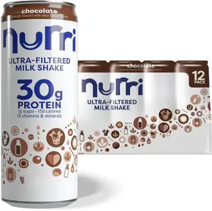 Nurri - 30g Protein Ultra Filtered Milk Shake – Chocolate - Lactose Free, Low Sugar, 150 Calories, 10 Vitamins and Minerals - 11 fl oz, 12 Cans Beverage Drink