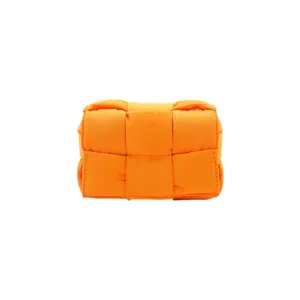 Pre-owned Bottega Veneta Nylon Crossbody Bags Padded Mini Candy Cassette Crossbody Bag In Orange