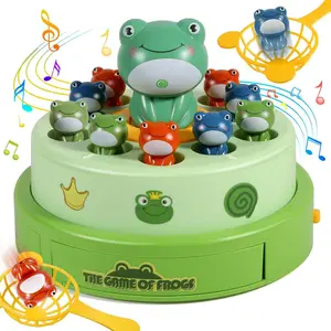 2026 New Product Educational Early Learning Children's Electric Shooting Frog Turntable Toy Music Jumping Educational Training Parent-Child Interactive Game