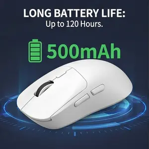 Wireless Bluetooth Computer Gaming Mouse for Laptop, 2.4g Slim Rechargeable, 1600 Dpi Optical, USB Receiver, Noiseless, 5 Buttons, for PC, Macbook