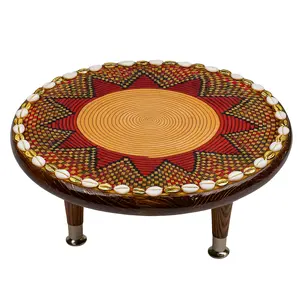 Handcrafted Ethiopian Rekebot – Red & Gold Sunburst Design