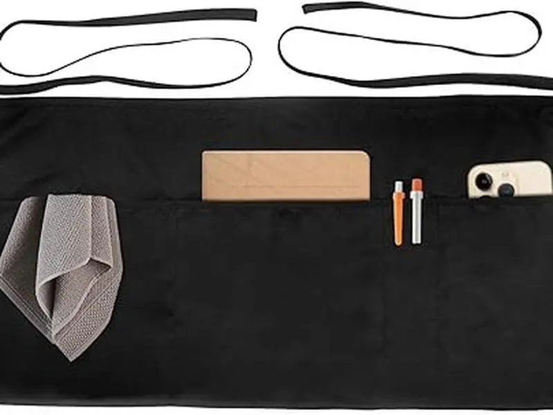 Unisex Kitchen Cooking Aprons for Home Supplies - Plain Polyester Breathable Adjustable Strap Aprons with 4 Pockets, Made for Cooking, Cleaning, Prep & Kitchen Tasks, 23.5in x 11.5in, 3-Pack or 7-Pack Options (Functionality-Focused)