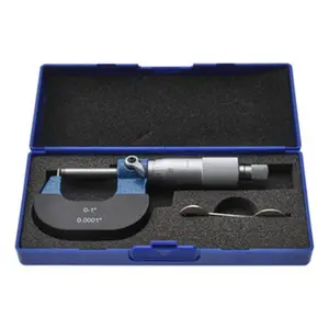 Value Collection 1 Inch Measurement Range, 0.0001 Inch Graduation, Barrel Anvil, Ratchet Stop Thimble, Mechanical Tube Micrometer Accurate Up to 0.0001 Inch, Accurate Up to 0.0001 Inch, Enamel Finish, Carbide 600-7626