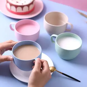 4pcs, Portable Colorful Cup, Simple Large Drink Cup, Mug, Coffee Cup Set, Outdoor Camping Party Supplies, Kitchen Accessories