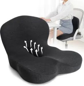 New Pioneers -Non-Slip Memory Foam Seat Skin-Friendly Extended Zipper Easy Remove Wash– Ergonomic Back Support & Sciatica Relief for Long Drives,Leg Pain Mesh