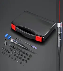 Professional fo Laser Bore Sight Kit with 32 Adapters fit 0.17 to 12GA Calibers, Red or Green Bright Bore fo Sighter Laser with Button Switch, fo Powerful Support for Hunting mini bow archery
