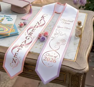 Personalized Kindergarten Graduation Stole, Custom Name Class of 2026 Sash, Preschool Grad Stole, Cute Kids Graduation Gift