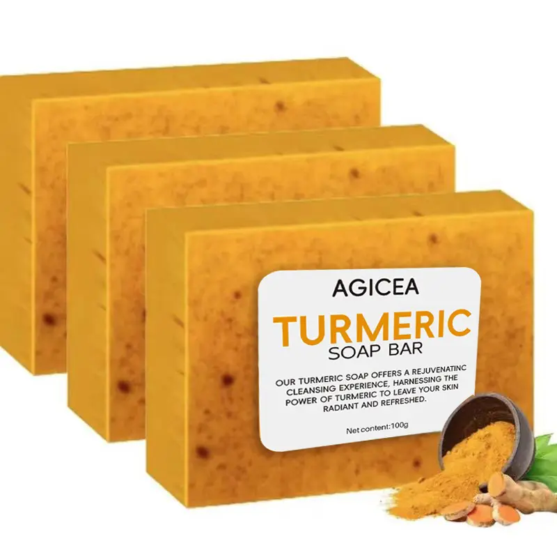 3PCS Turmeric & Kojic Acid Brightening Soap, Kojic Acid Soap, Soap Body Care Body Wash Lemon Flawless Organic Cleanser Cleansing Fragrance Moisturizer turmeric soap bar，Summervibes
