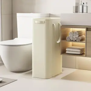 Ultra-Thin Foldable Durable Laundry Basket with Handle, Space-Saving Multifunctional Dirty Clothes Hamper, Ideal for Laundry Room, Dormitory, Bathroom