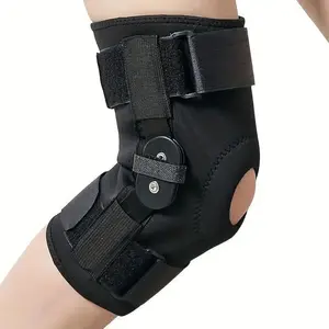 Hinged Knee Brace with Side Stabilizers-Support for Patella & Meniscus Support for Men & Women-Adjustable Hinges for Hyperextension, Walking aids, Fitness training & Sports - Heavy Duty for Stability Healthcare Tool