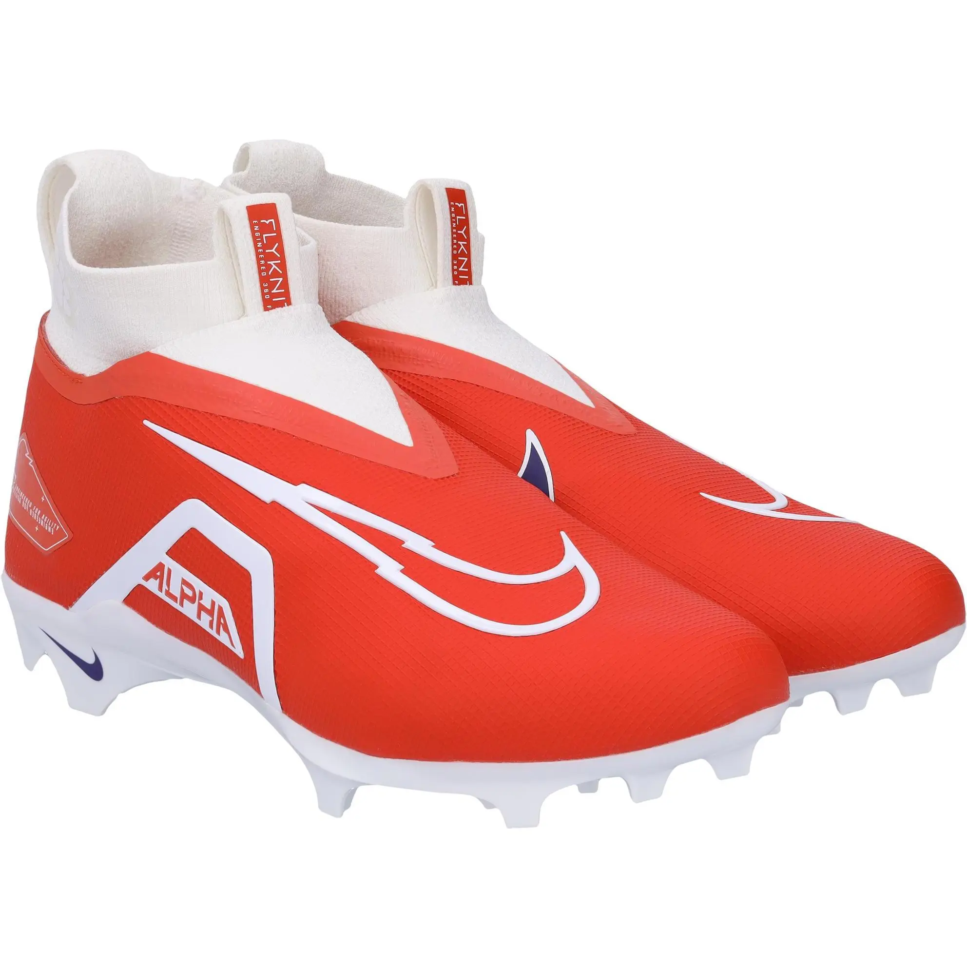 Clemson Tigers Team-Issued Orange Alpha Elite 3 Nike Cleats from the Football Program - Size 11