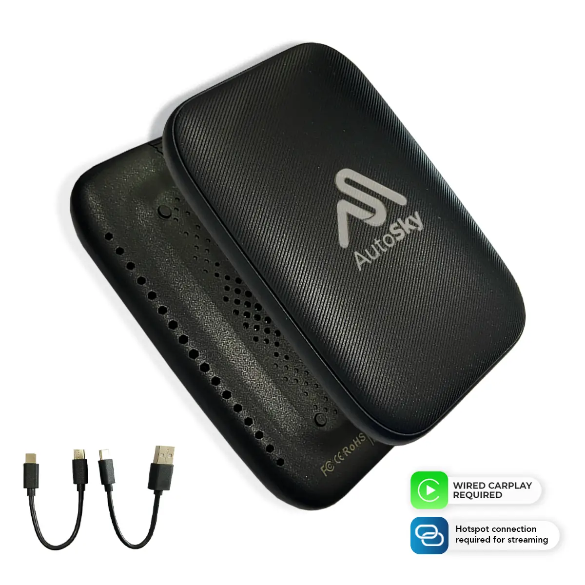 AutoSky AI Box Lite - Streaming Netflix and Youtube to your car! Wired CarPlay and HotSpot Required Wireless CarPlay and Android Auto Apple CarPlay wi