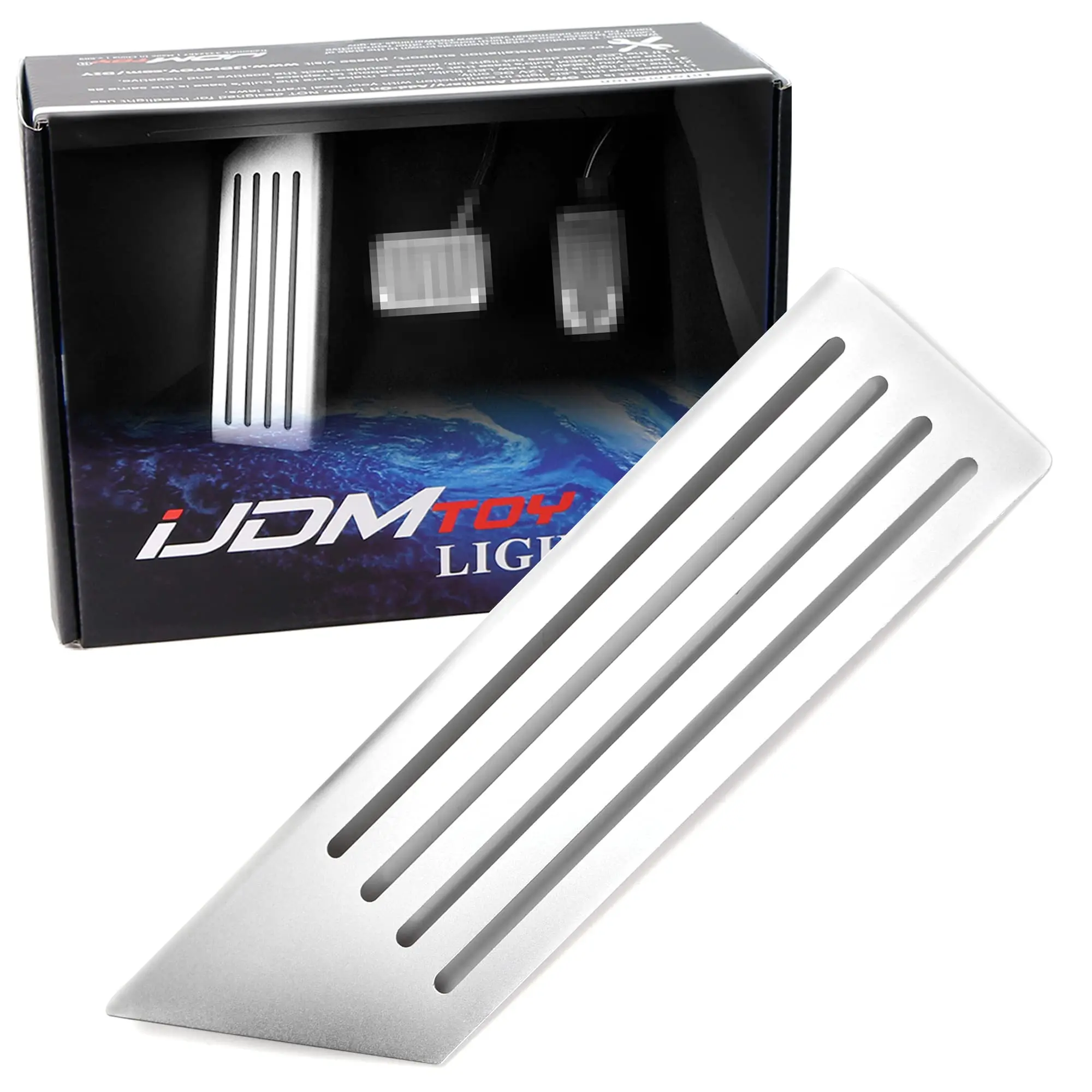iJDMTOY Satin Silver Racing Sports Style Foot Rest Dead Pedal Cover, For Tesla 2017-2022 Tesla Model 3 and 2020-up Model Y
