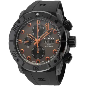 Edox Men's CO-1 45mm Automatic Modern Fashionable Wristwatch, Stylish Trendy Multifunctional Watch, 01125-CCN-GNO