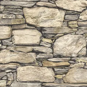 212 MAIN Self Adhesive Hadrian Stone Look Peel & Stick Easy Removal Wallpaper, Single Roll Design NU2065, Self Adhesive Wallpaper