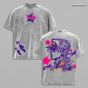 Joestar JoJo’s Bizarre Adventure Jotaro Kujo Vintage Washed Tee | Anime Streetwear Graphic Shirt | Retro Manga Art Oversized T-Shirt For Fans | Stylish Gift For Otaku