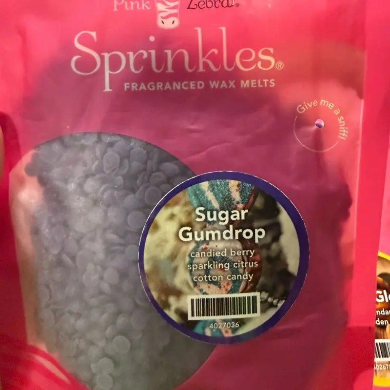 Sprinkles Sugar Gumdrop Pink Zebra Sprinkles Fragranced Wax Melts Candied Berry Sparkling Citrus Cotton Candy