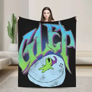 Smiling Friends Napping Glep Colorful Old English Cartoon Flannel Blanket Warm Throw Blanket for Suitable for beds and sofas can also be given as a gift