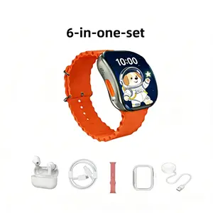 Smart watch Kit with Bluetooth Headphones, Type-C Cable & Audio Support – Compact All-in-One Bundle