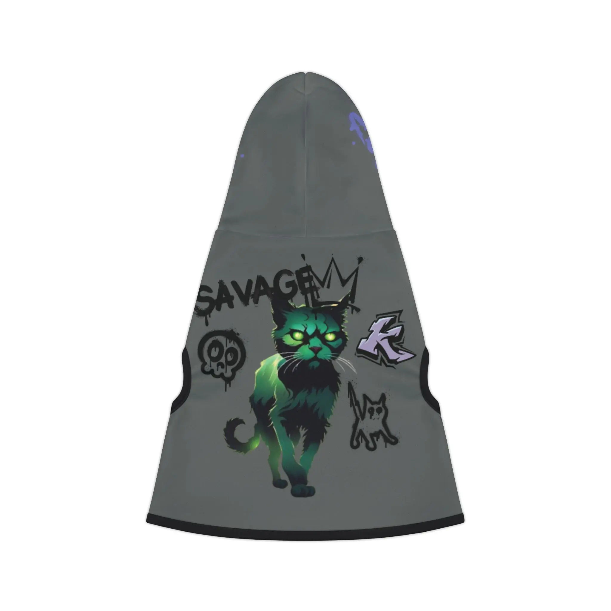 Zombie Cat Hoodie for Dogs and Cats - Classic Design, Soft Fabric, Cute Animal Print, Perfect for Pets