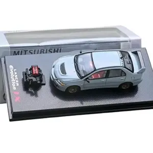 CM-MODEL: 1:64 scale Mitsubishi Lancer Evo IX gray with engine diecast