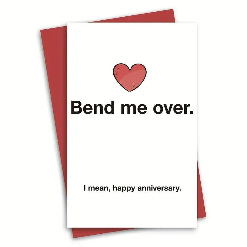 Anniversary Card, 1 Count Letter Pattern Lettering Happy Anniversary Card with Envelope, Funny Interesting Anniversary Greeting Card for Men & Women, Card Design, Office Stationery & Supplies, Birthday Gifts