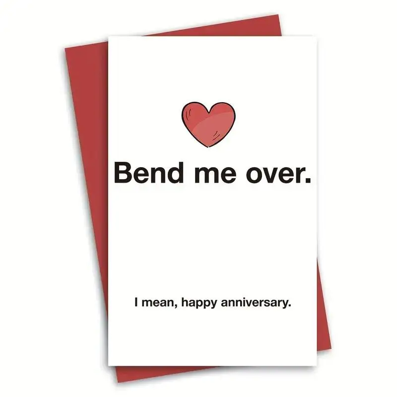 Anniversary Card, 1 Count Letter Pattern Happy Anniversary Card with Envelope, Funny Interesting Anniversary Greeting Card for Men & Women, Office Sta