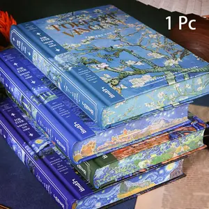 Van Gogh A5 Blank Pages Hardcover Notebook, Drawing Sketchbook, Vintage Artistic Journal with Painted Edges, Thick Cover, Unlined Interior for Writing, Drawing, Gifting, School and Office Supplies