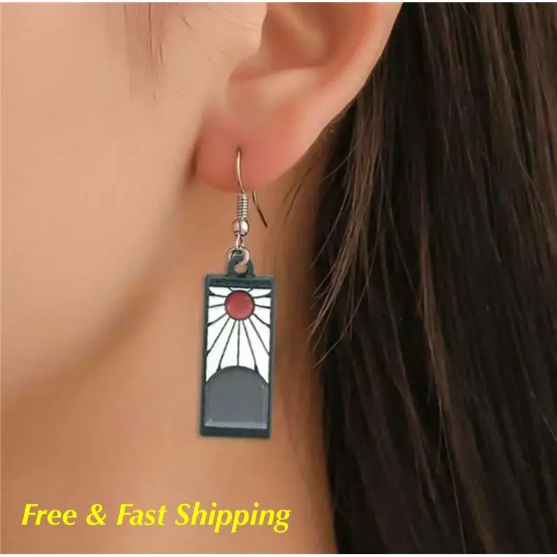 Demon Slayer Earrings Kimetsu no Yaiba Tanjiro Tanjirou Kamado Cosplay E24