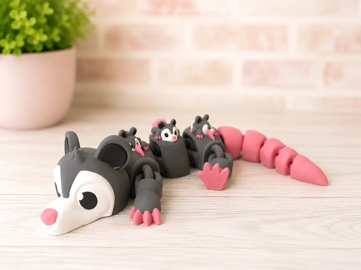Mini Articulated Opossum Dragon Flexi Fidget Toy | Cute 3D Printed Desk Pet
