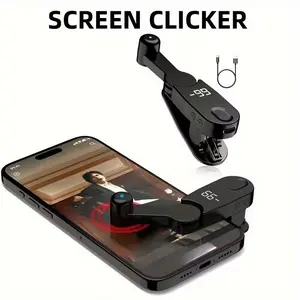Rechargeable Auto Clicker with Digital Display, Clamp Design, Ideal for Live Streaming and Gaming Automation, Must-Have Player Tool, Smartphone Accessories