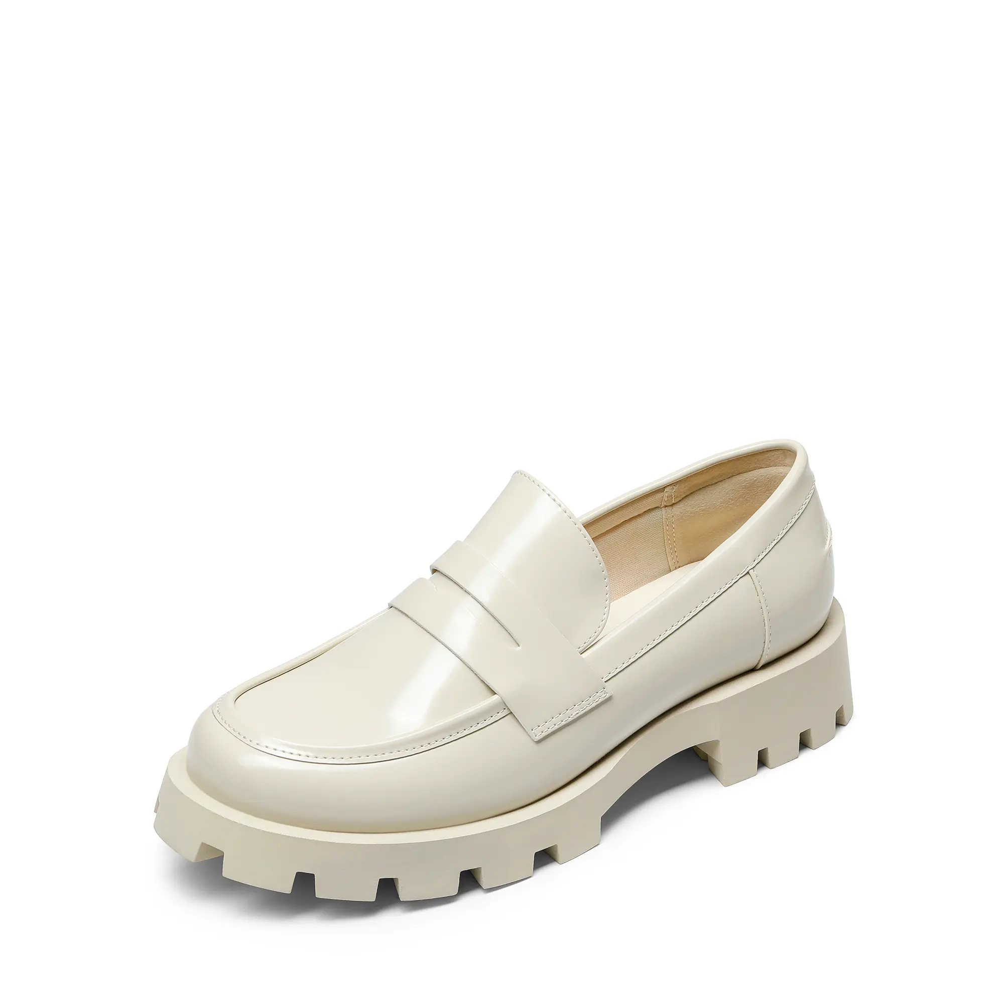 Dream Pairs Women's Flats, Casual Lug Sole Faux Leather Loafers, Comfortable Lightweight Slip-On Shoes for Women for Work