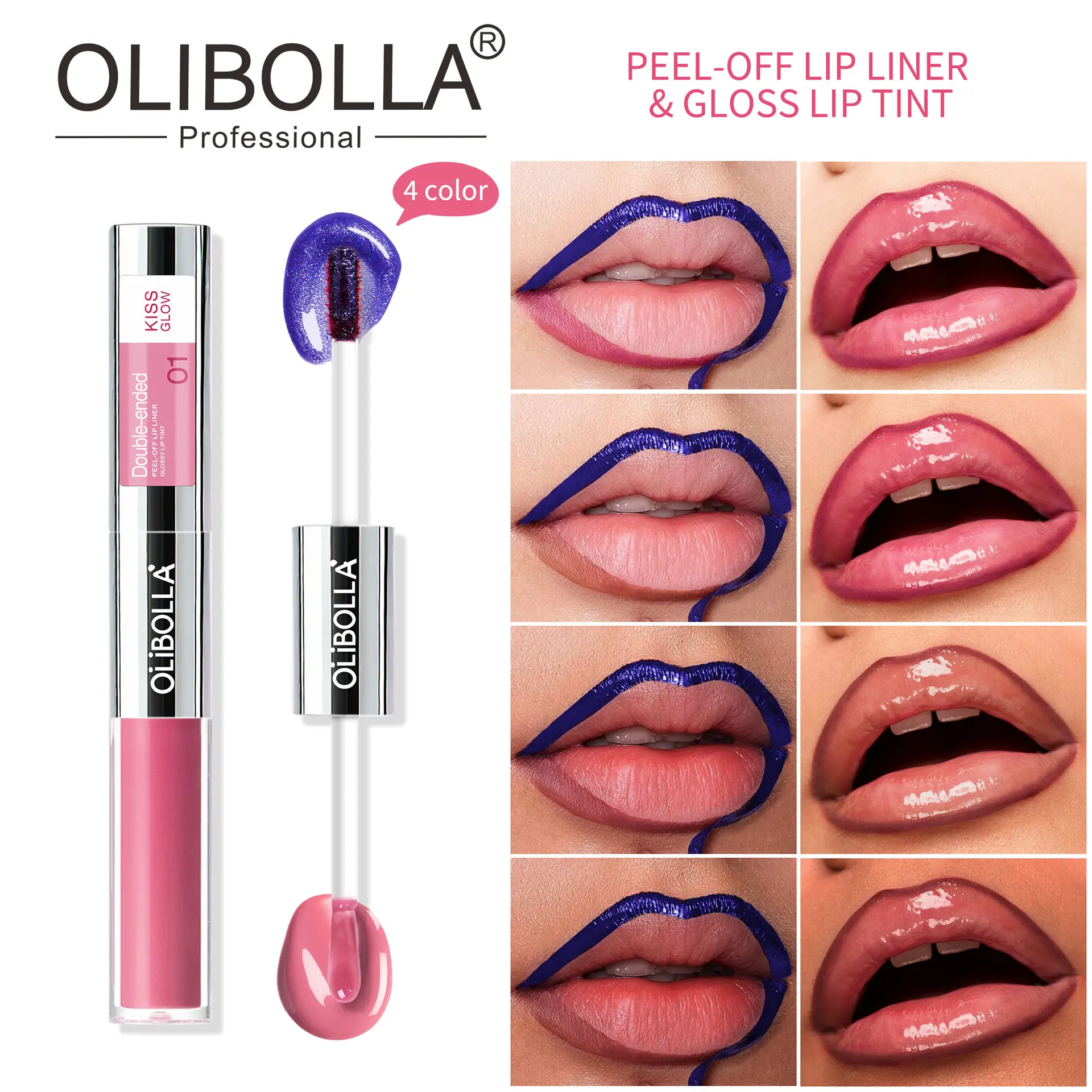 Shimmery Blue Dual-Ended Peel-Off Lip Gloss & Liner Cosmetic - Lip Plumper, Waterproof, Smudge-Proof Makeup for Spring Glow-Up (Beauty & Personal Care, Single Item), Sparkly Makeup, Bling Effect